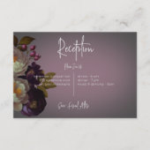 Dark Moody Mauve Floral Moderner Empfang Begleitkarte (Vorderseite)