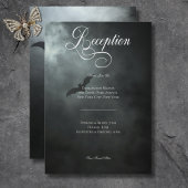 Dark Moody Midnight Bat & Fog Wedding Reception Begleitkarte