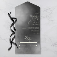 Dark Moody Midnight Black Fog No Dinner Wedding