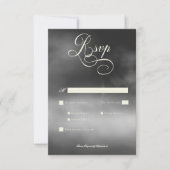 Dark Moody Midnight Black Fog Wedding Dinner RSVP Karte (Vorderseite)