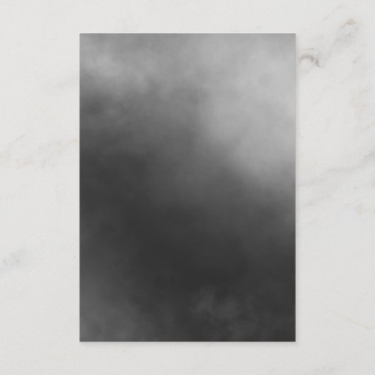 Dark Moody Midnight Black Fog Wedding Reception Begleitkarte (Rückseite)