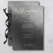 Dark Moody Midnight Black Fog Wedding Reception Begleitkarte
