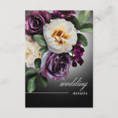 Dark Moody Midnight Lila Floral Romance Details Begleitkarte (Vorderseite)