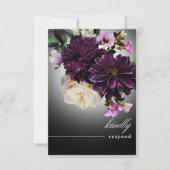 Dark Moody Midnight Lila Floral Romance Dinner RSVP Karte (Vorderseite)