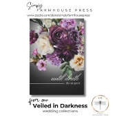 Dark Moody Midnight Lila Floral Romance Wedding Einladung