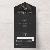 Dark Moody Minimal Foto Dinner Hochzeit All In One Einladung (Innen Boden)