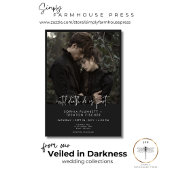 Dark Moody Minimal Foto Wedding Einladung