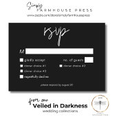 Dark Moody Minimal Wedding Dinner RSVP Karte