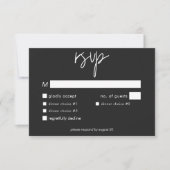 Dark Moody Minimal Wedding Dinner RSVP Karte (Vorderseite)