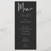 Dark Moody Minimal Wedding Menükarte (Vorderseite)