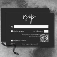 Dark Moody Minimal Wedding QR Code