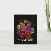 Dark & Moody Modern Painted Floral Wedding Dankeskarte (Vorderseite)