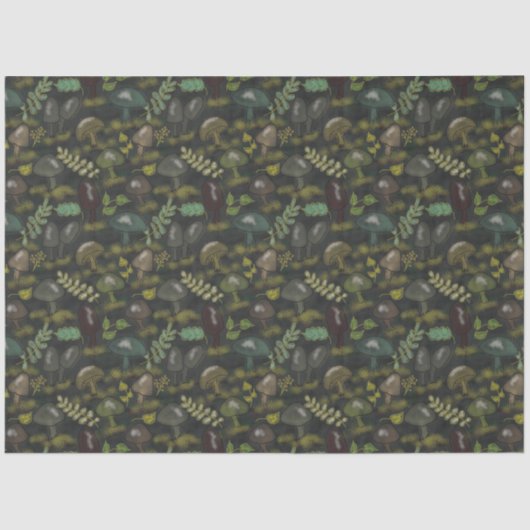 Dark Moody Mushrooms Beautiful Seidenpapier (Vorderseite)