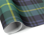 Dark Moody Navy and Forest Green Tartan Plaid Geschenkpapier (Rolleneckpunkt)