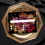 Dark & Moody Painted Floral Wedding Repcard Einladung