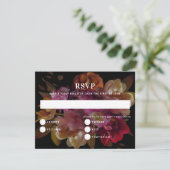 Dark & Moody Painted Floral Wedding Repcard Einladung (Stehend Vorderseite)