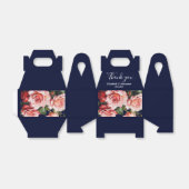 Dark moody pink and red roses navy blue wedding geschenkschachtel (Ungefaltet)