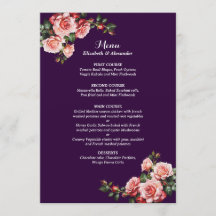 Dark moody pink and red roses purple wedding