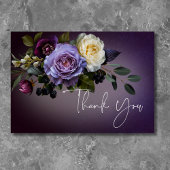 Dark Moody Purple Lavender Floral Modern Dankeskarte