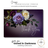 Dark Moody Purple Lavender Floral Modern Dankeskarte