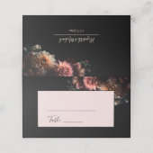Dark Moody Realistic Flowers Wedding Platzkarte (Außenseite Aufgefaltet)