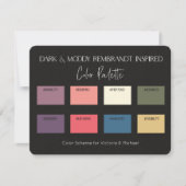 Dark & Moody Rembrandt Inspiriert Farbpalettenkart Einladung (Vorderseite)