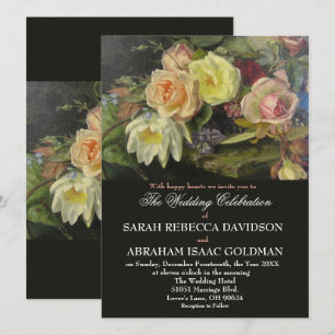 Dark Moody Romantic Antique Tole Painting Hochzeit Einladung