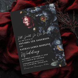 Dark Moody Romantic Black Peony Gothic Wedding Einladung