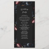 Dark Moody Romantic Black Peony Gothic Wedding Programm (Rückseite)