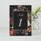 Dark Moody Romantic Dutch Wedding Tischnummer (Stehend Vorderseite)