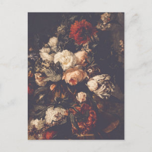 Dark Moody Romantic Floral Blank Postkarte