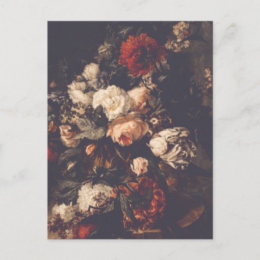 Dark Moody Romantic Floral Blank Postkarte (Vorderseite)