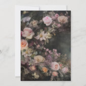 Dark Moody Romantic Floral Brautparty Einladung (Rückseite)