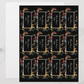Dark Moody Romantic Floral DIY Platzkarten (Vorne/Hinten)