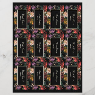 Dark Moody Romantic Floral DIY Platzkarten