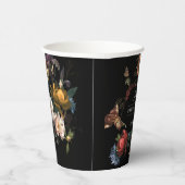 Dark Moody Romantic Floral Dutch Brautparty Pappbecher (Rechts)