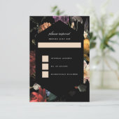 Dark Moody Romantic Floral Dutch Painterly RSVP Karte (Stehend Vorderseite)