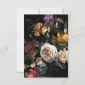 Dark Moody Romantic Floral Dutch Painterly RSVP Karte (Rückseite)