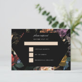 Dark Moody Romantic Floral Dutch Painterly RSVP Karte (Stehend Vorderseite)