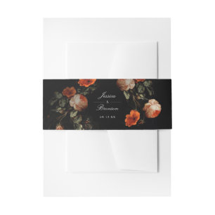 Dark Moody Romantic Floral Dutch Painterly Wedding Einladungsbanderole