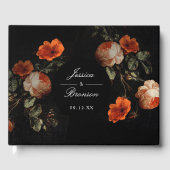 Dark Moody Romantic Floral Dutch Painterly Wedding Gästebuch (Vorderseite)