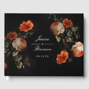Dark Moody Romantic Floral Dutch Painterly Wedding Gästebuch