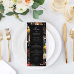 Dark Moody Romantic Floral Dutch Painterly Wedding Menükarte<br><div class="desc">Passen Sie den ganzen Text an; der Name von Braut und Bräutigam ist auf der Rückseite. Passen Sie weiter an,  um die Hintergrundfarbe auf der Vorder- und Rückseite zu ändern.</div>