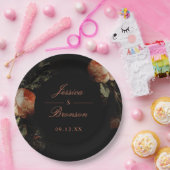 Dark Moody Romantic Floral Dutch Painterly Wedding Pappteller (Party)