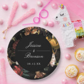 Dark Moody Romantic Floral Dutch Painterly Wedding Pappteller (Party)