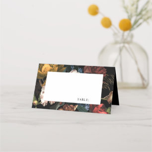 Dark Moody Romantic Floral Dutch Platzkarte