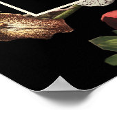 Dark Moody Romantic Floral Dutch Wedding Seating Poster (Ecke)