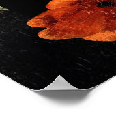 Dark Moody Romantic Floral Dutch Wedding Seating Poster (Ecke)