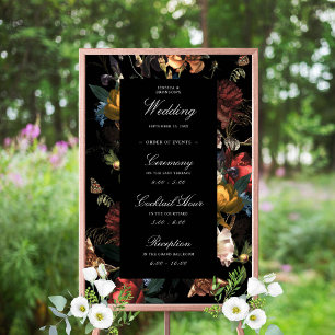 Dark Moody Romantic Floral Dutch Wedding Willkomme Poster