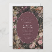 Dark Moody Romantic Floral Wedding Brautparty Einladung (Vorderseite)